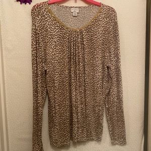 Leopard print long sleeve top
